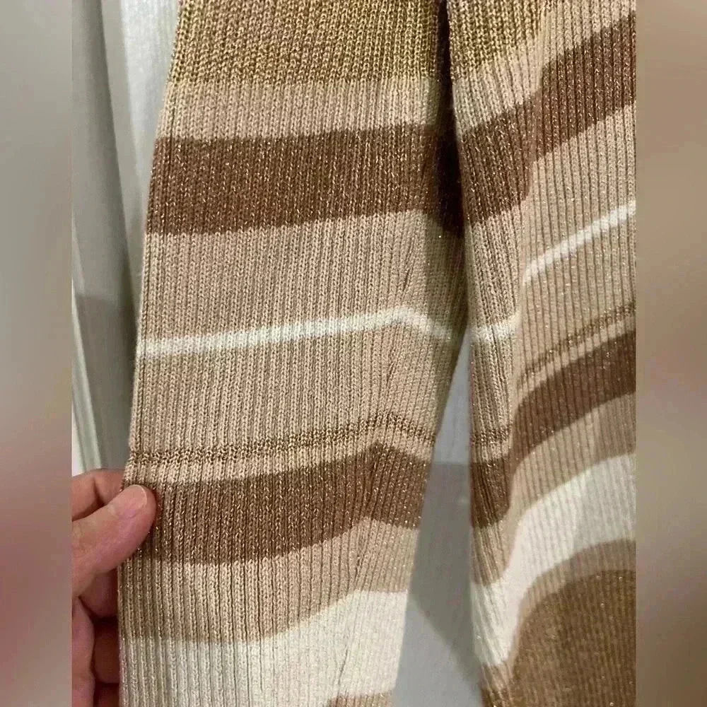 Sparkling Multiple Colors Stripe Cardigan Sweater… - image 3